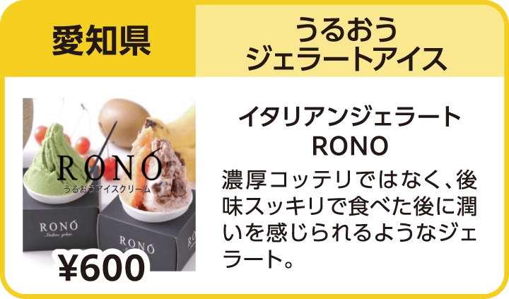 うるおうアイスクリーム（愛知県／イタリアンジェラートRONO）
