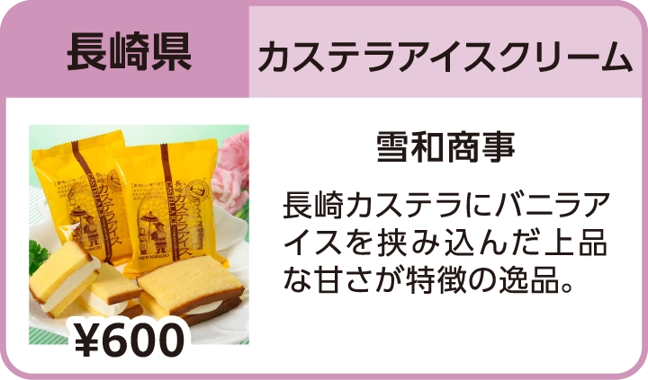カステラアイスクリーム（長崎県／雪和商事）
